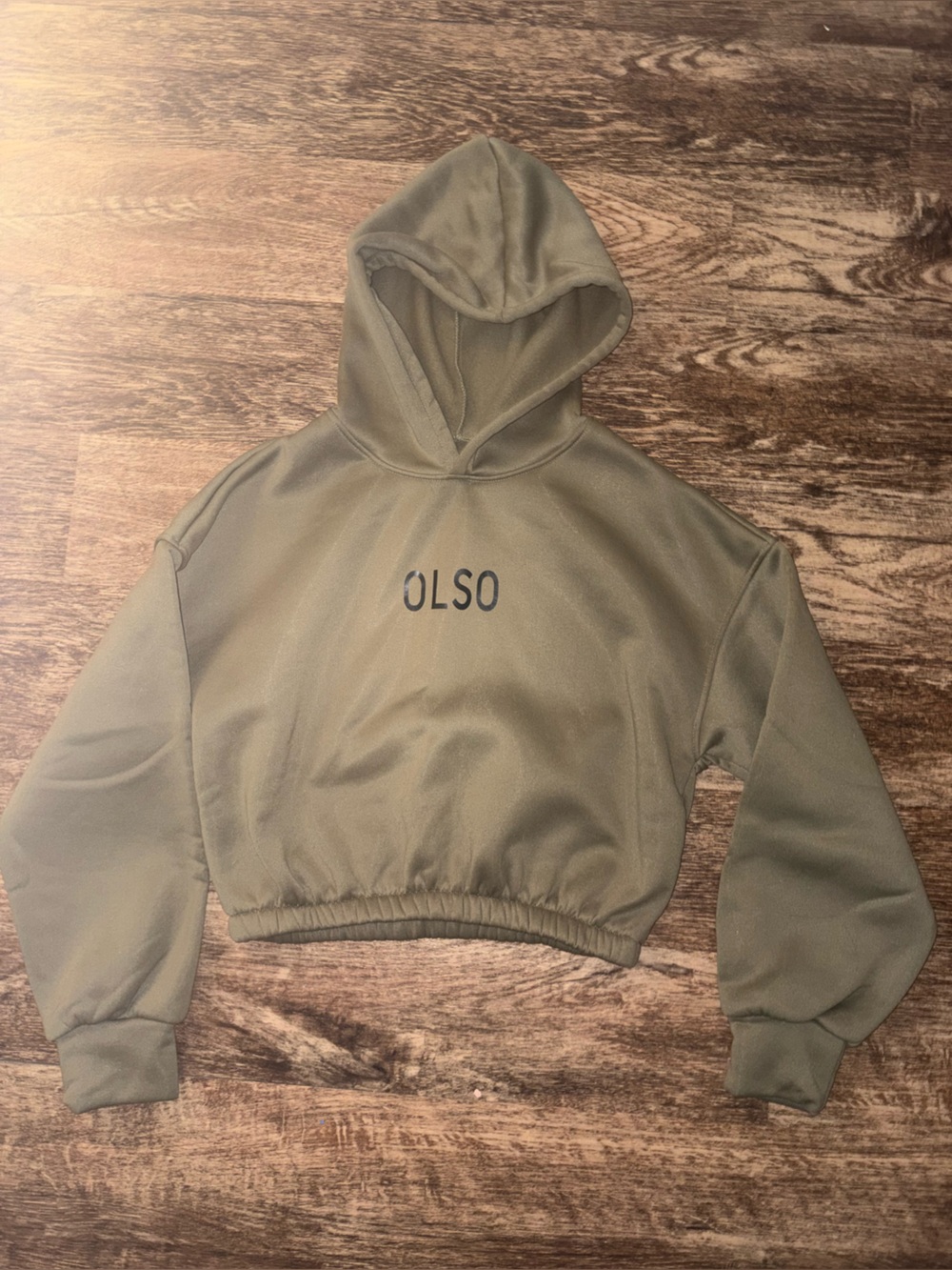 Green Cropped Hoodie Sweater